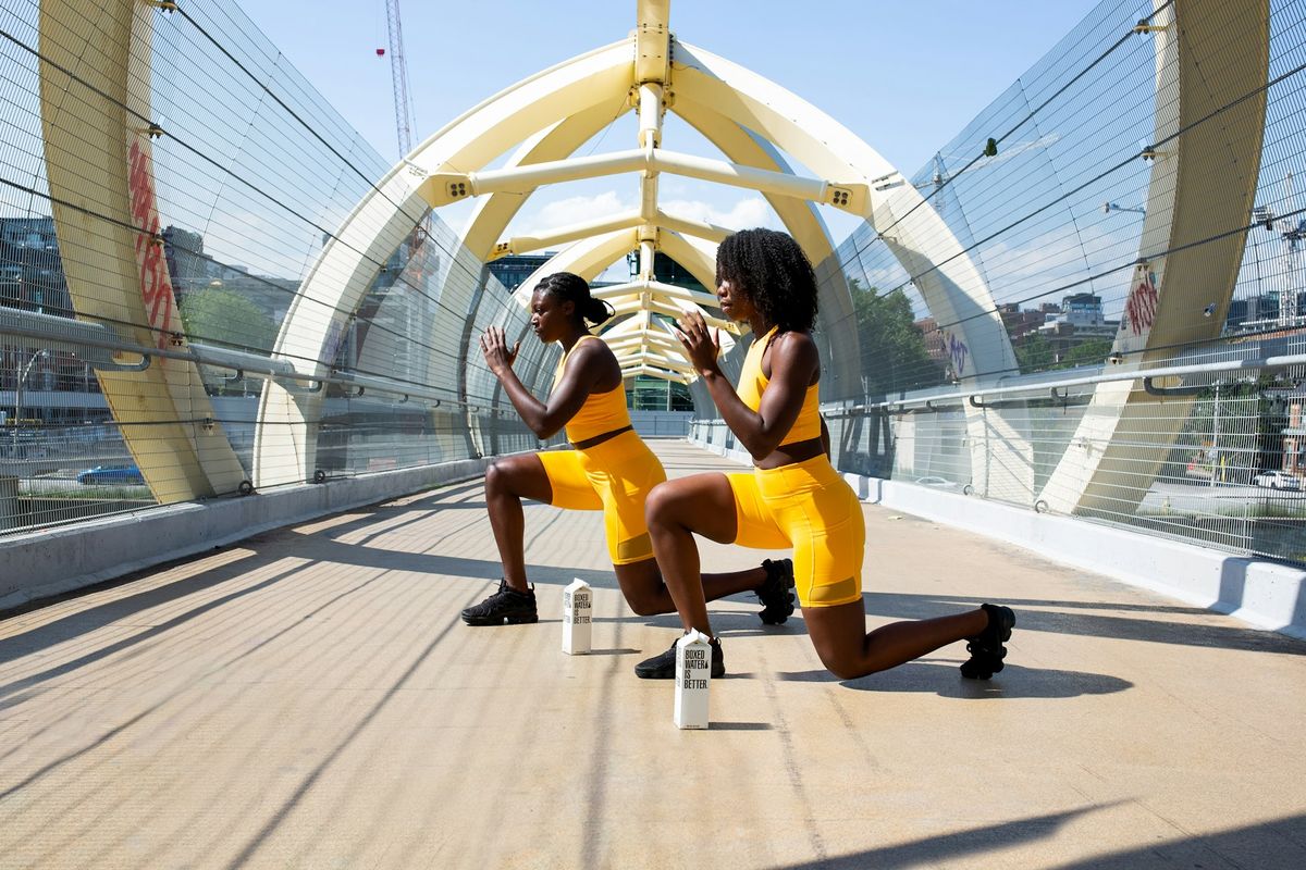 Two women exercising
