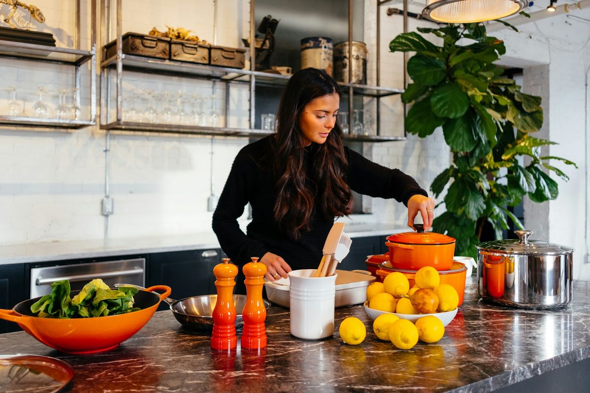 A personal trainer cooking