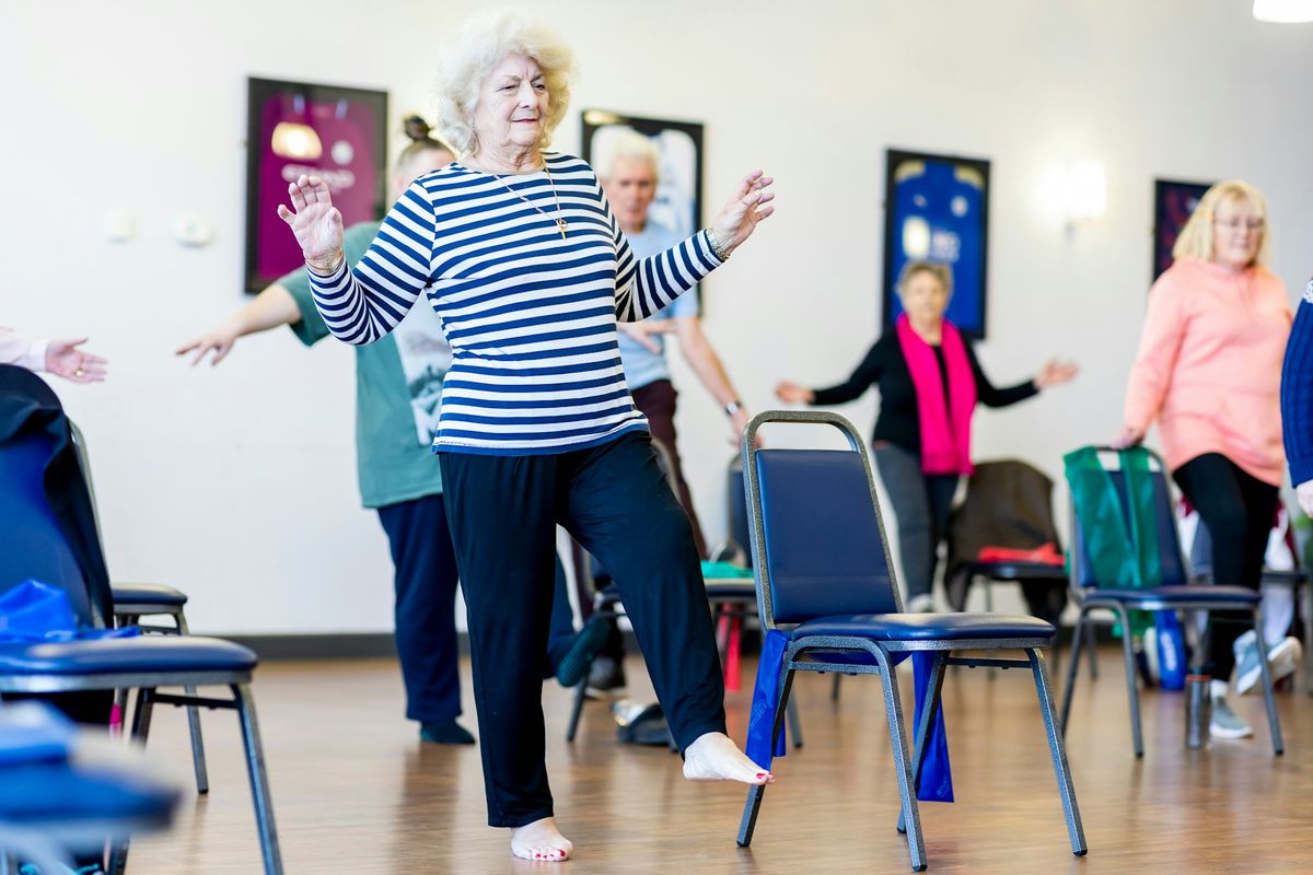 Seniors receiving personal training