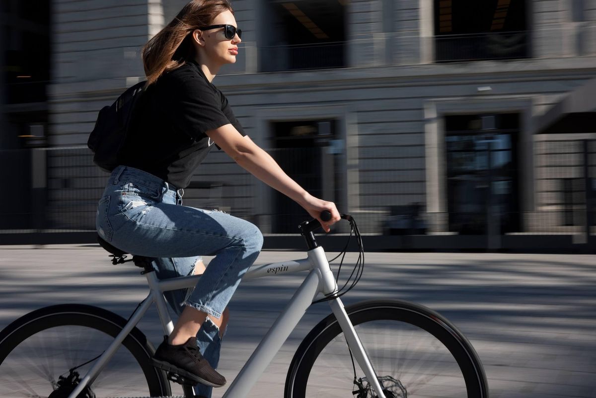 A mum on a bike