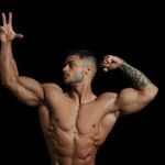 A bodybuilder posing