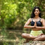 A woman meditating