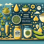 An image representing hemp and pea protein powders.