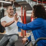 Two people enjoying 1 to 1 personal training. 