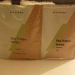 Pea and soy protein powders