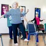 Seniors receiving personal training