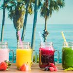 A range of protein shakes. 