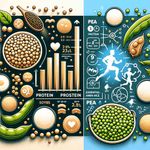 An image representing a comparison between soy protein and pea protein
