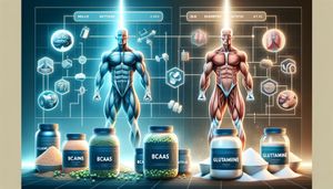 An infographic comparing BCAAs and glutamine
