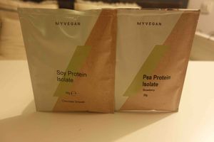 Pea and soy protein powders