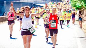 People running a marathon