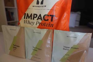 A range of protein powders.