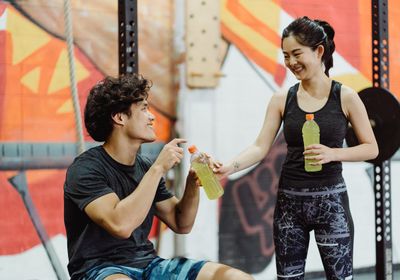 A personal trainer and their client