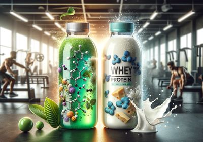 BCAA and whey protein supplement drinks