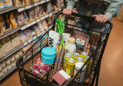 A woman shopping for supplements
