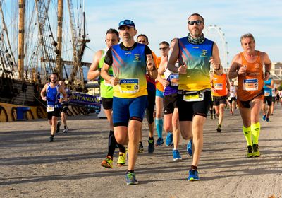 Men running in a race
