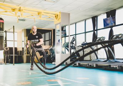 A man completing functional training.