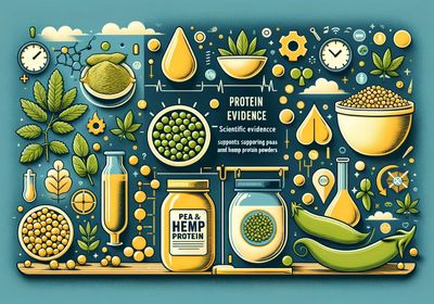An image representing hemp and pea protein powders.
