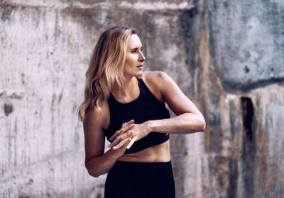 A freelance female personal trainer. 