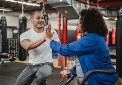 Two people enjoying 1 to 1 personal training. 