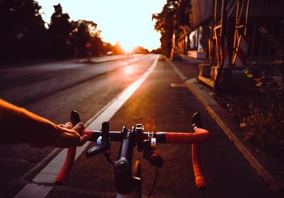 A cycling personal trainer on the road. 