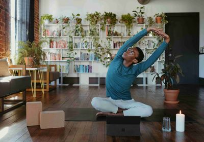 A man practising self-care