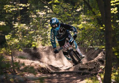 A mountain biker