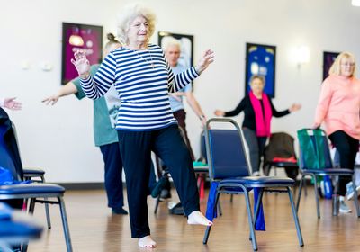 Seniors receiving personal training