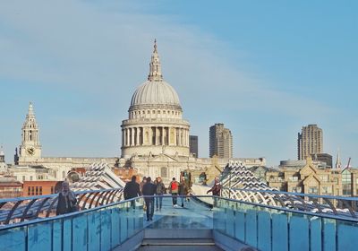 People on a bridge in Southwark