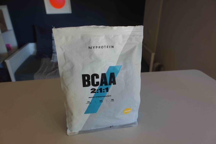A bag of BCAA powder