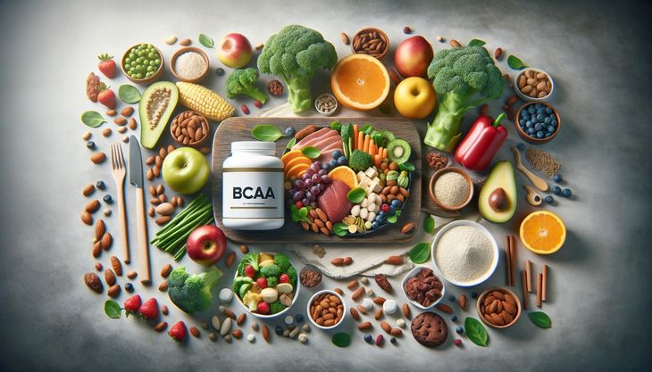 An image representing the integration of BCAAs into a balanced diet