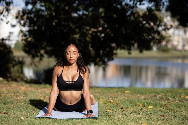 A woman with good joint mobility