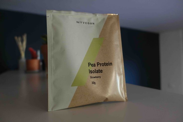 A sample of pea protein powder