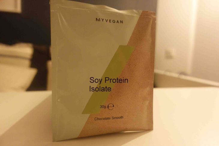 A sample of soy protein powder