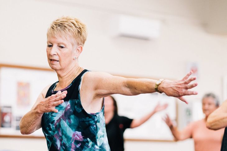 Women over 60 in an exercise class
