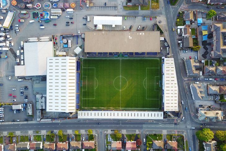 A football pitch in Birkenhead, Merseyside.
