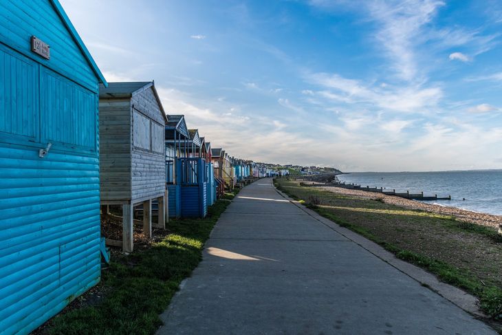 A waterside path in Whitstable, Kent, perfect for a run with a personal trainer. 