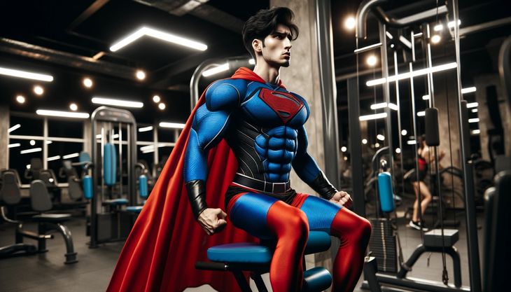 Superman working out