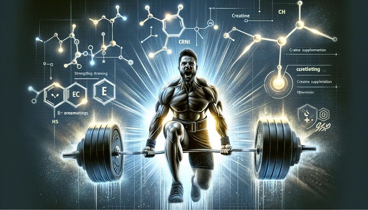An image representing a powerlifter benefitting from creatine