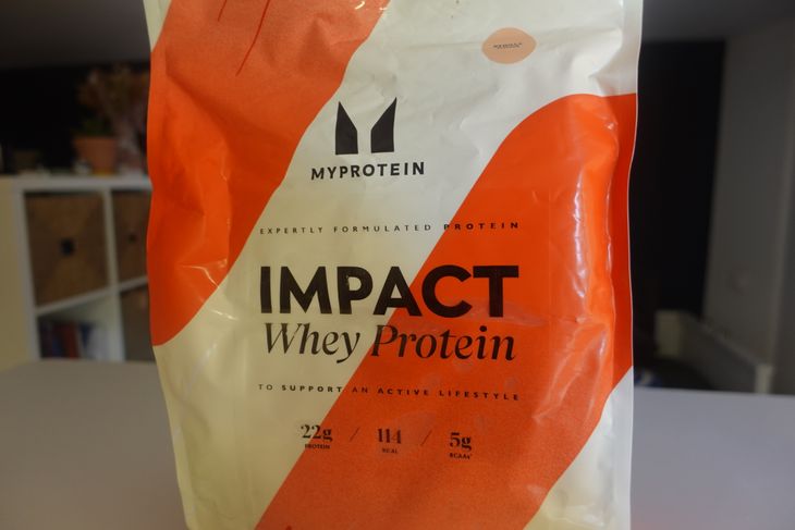 A bag of whey protein
