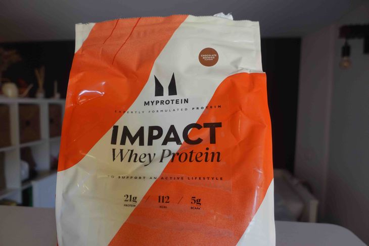 A bag of whey protein concentrate