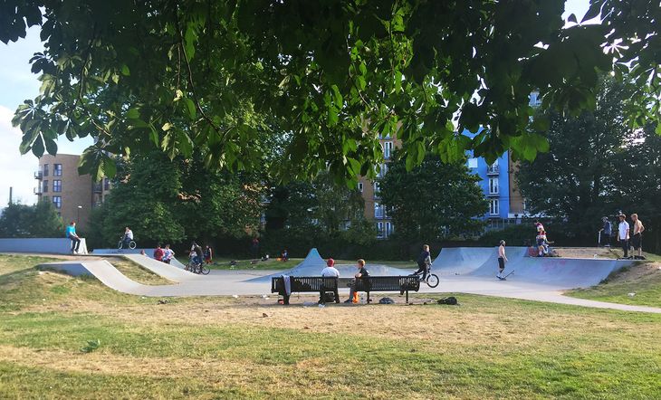 A personal trainer in Croydon's Wandle Park. 