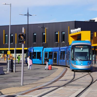 A tram in Wolverhampton, near Bilston
