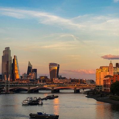 The Thames and the City of London at sunset