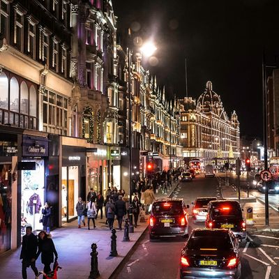 A London street at night