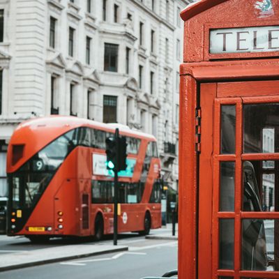 A phonebooth and a bus in London