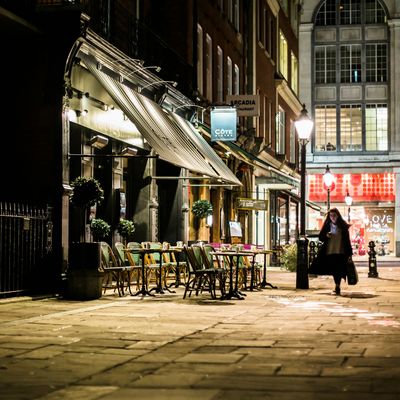 A street at night in London