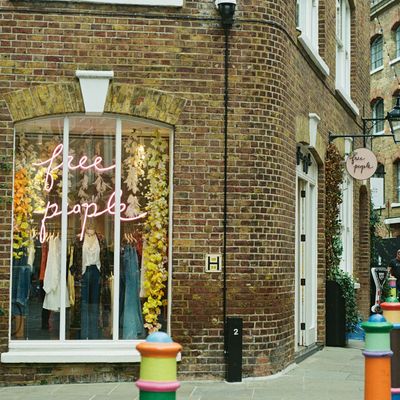 A street with a clothes shop in London