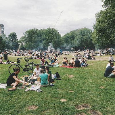 People in a park in London