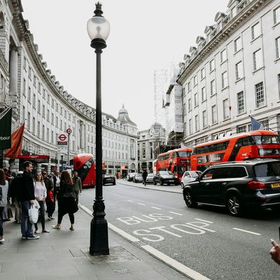 A curving road in London